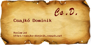Csajkó Dominik névjegykártya