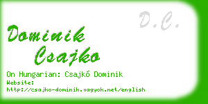dominik csajko business card